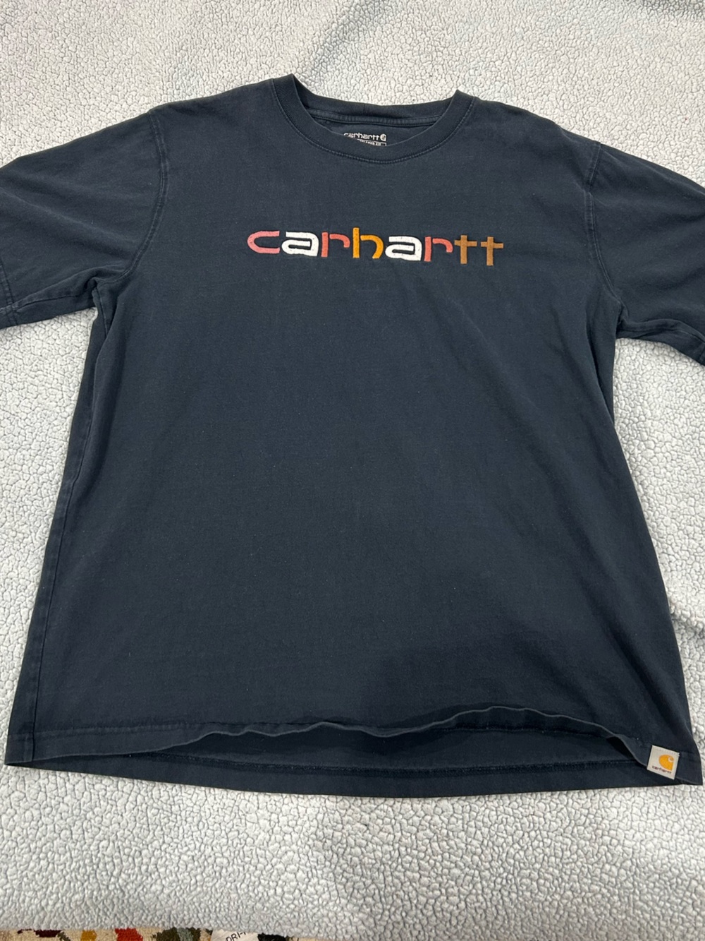 Carhartt Blue Short Sleeve Tee with Gradient Logo